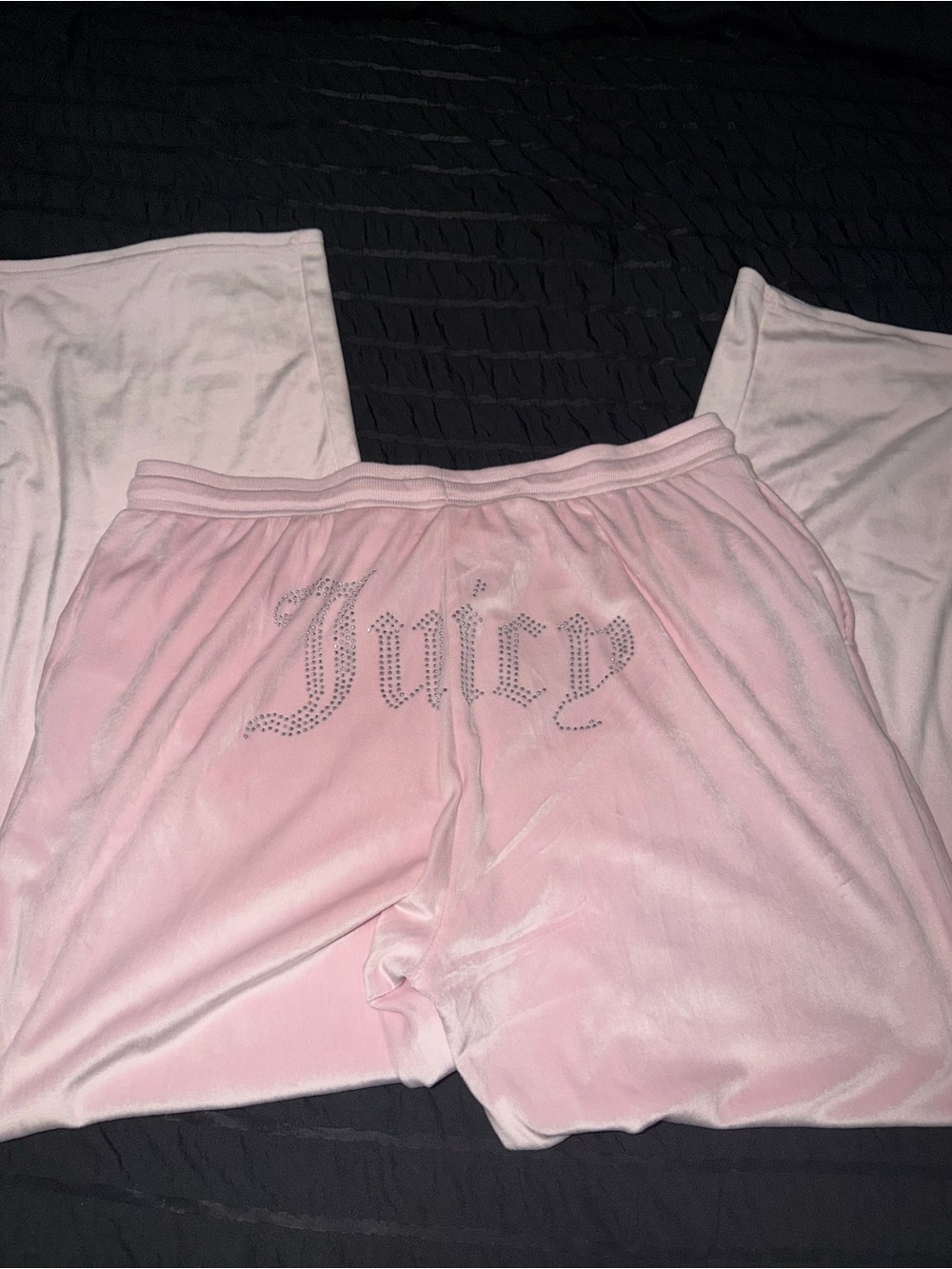 Juicy Couture Pink Velour Rhinestone Logo Lounge Shorts